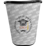 Hipster Graduate Waste Basket - Double Sided (Black) (Personalized)