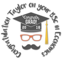Hipster Graduate Graphic Decal - Medium (Personalized)