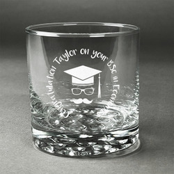 Hipster Graduate Whiskey Glass (Single) (Personalized)