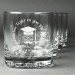 Hipster Graduate Whiskey Glasses (Set of 4) (Personalized)