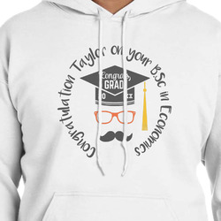 Hipster Graduate Hoodie - White - Small (Personalized)