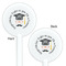 Hipster Graduate White Plastic 5.5" Stir Stick - Double Sided - Round - Front & Back