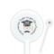 Hipster Graduate White Plastic 5.5" Stir Stick - Round - Closeup