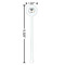 Hipster Graduate White Plastic 5.5" Stir Stick - Round - Dimensions