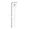 Hipster Graduate White Plastic 7" Stir Stick - Round - Dimensions