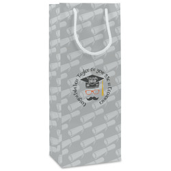Hipster Graduate Wine Gift Bags - Matte (Personalized)