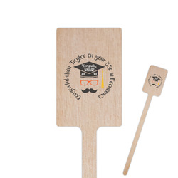 Hipster Graduate 6.25" Rectangle Wooden Stir Sticks - Single Sided (Personalized)