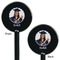 Graduation Black Plastic 5.5" Stir Stick - Double Sided - Round - Front & Back