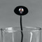 Graduation Black Plastic 7" Stir Stick - Oval - Main