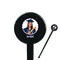 Graduation Black Plastic 7" Stir Stick - Round - Closeup