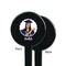 Graduation Black Plastic 7" Stir Stick - Single Sided - Round - Front & Back