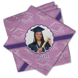 Graduation Cloth Cocktail Napkins - Set of 4 w/ Photo