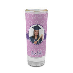 Graduation 2 oz Shot Glass -  Glass with Gold Rim - Set of 4 (Personalized)