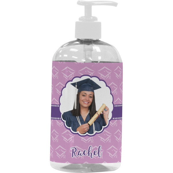 Custom Graduation Plastic Soap / Lotion Dispenser (16 oz - Large - White) (Personalized)