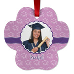 Graduation Metal Paw Ornament - Double Sided w/ Photo