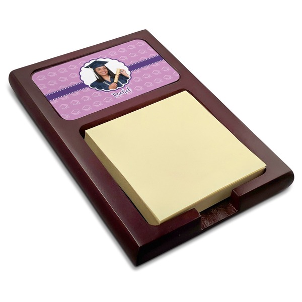 Custom Graduation Red Mahogany Sticky Note Holder (Personalized)