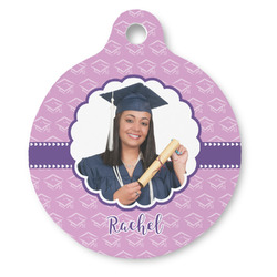 Graduation Round Pet ID Tag - Large (Personalized)