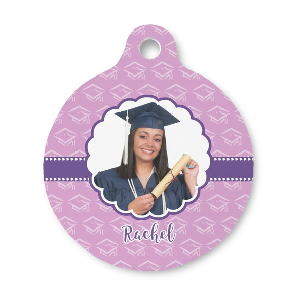 Custom Graduation Round Pet ID Tag - Small (Personalized)