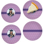 Graduation Set of 4 Glass Appetizer / Dessert Plate 8" (Personalized)