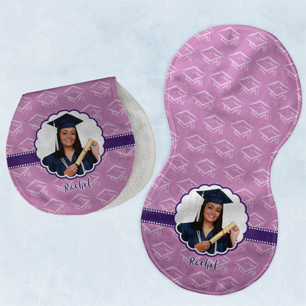 Custom Graduation Burp Pads - Velour - Set of 2 w/ Photo