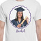 Graduation White Crew T-Shirt on Model - CloseUp