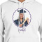 Graduation White Hoodie on Model - CloseUp