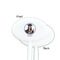 Graduation White Plastic 7" Stir Stick - Single Sided - Oval - Front & Back