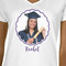 Graduation White V-Neck T-Shirt on Model - CloseUp