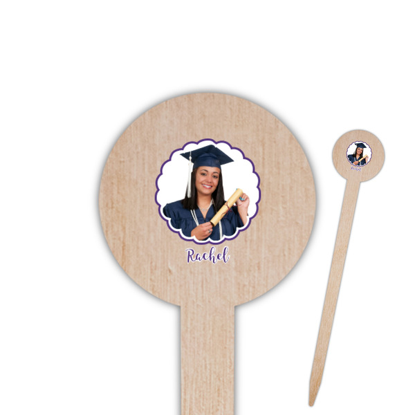 Custom Graduation Round Wooden Food Picks (Personalized)