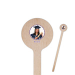 Graduation 6" Round Wooden Stir Sticks - Single Sided (Personalized)