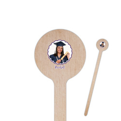 Graduation 6" Round Wooden Stir Sticks - Double Sided (Personalized)