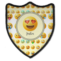 Emojis Iron On Shield Patch B w/ Name or Text