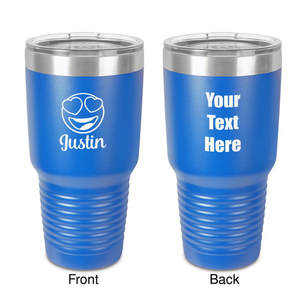 Custom Emojis 30 oz Stainless Steel Tumbler - Royal Blue - Double-Sided (Personalized)