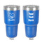 Emojis 30 oz Stainless Steel Ringneck Tumbler - Blue - Double Sided - Front & Back