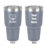 Emojis 30 oz Stainless Steel Tumbler - Grey - Double-Sided (Personalized)