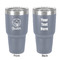 Emojis 30 oz Stainless Steel Ringneck Tumbler - Grey - Double Sided - Front & Back