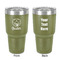 Emojis 30 oz Stainless Steel Ringneck Tumbler - Olive - Double Sided - Front & Back