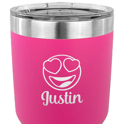 Emojis 30 oz Stainless Steel Tumbler - Pink - Single Sided (Personalized)