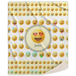 Emojis Sherpa Throw Blanket - 50"x60" (Personalized)