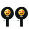 Emojis Black Plastic 7" Stir Stick - Double Sided - Round - Front & Back