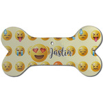 Emojis Ceramic Dog Ornament - Front w/ Name or Text