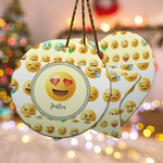 Emojis Ceramic Ornament w/ Name or Text