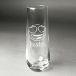 Emojis Champagne Flute - Stemless Engraved - Single (Personalized)