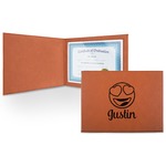 Emojis Leatherette Certificate Holder - Front (Personalized)