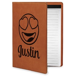 Emojis Leatherette Portfolio with Notepad - Small - Single Sided (Personalized)