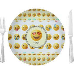 Emojis Glass Lunch / Dinner Plate 10" (Personalized)