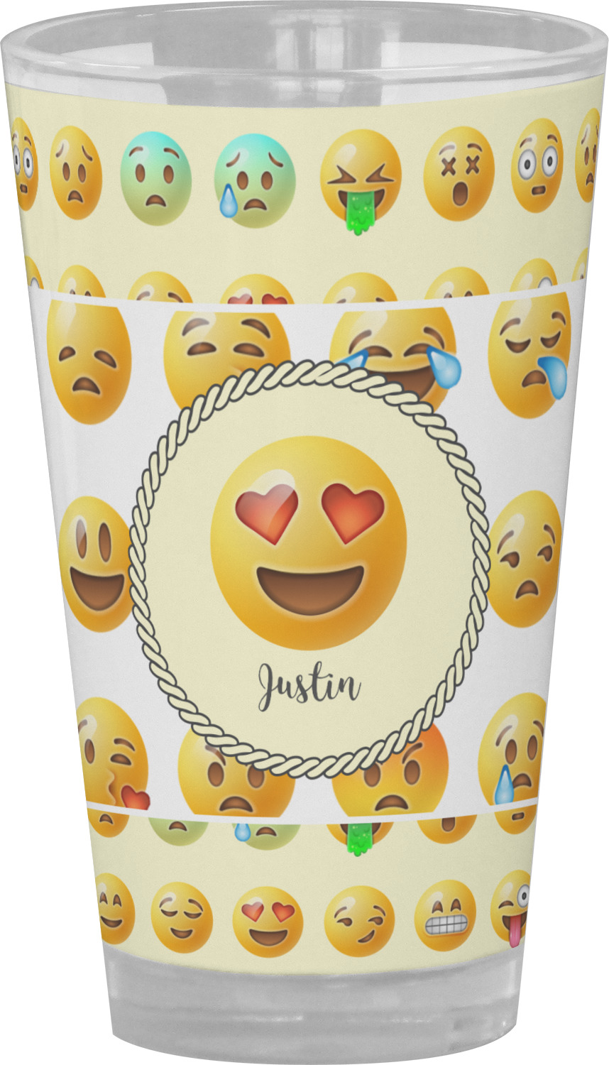 Emojis Pint Glass Full Color Personalized Youcustomizeit 