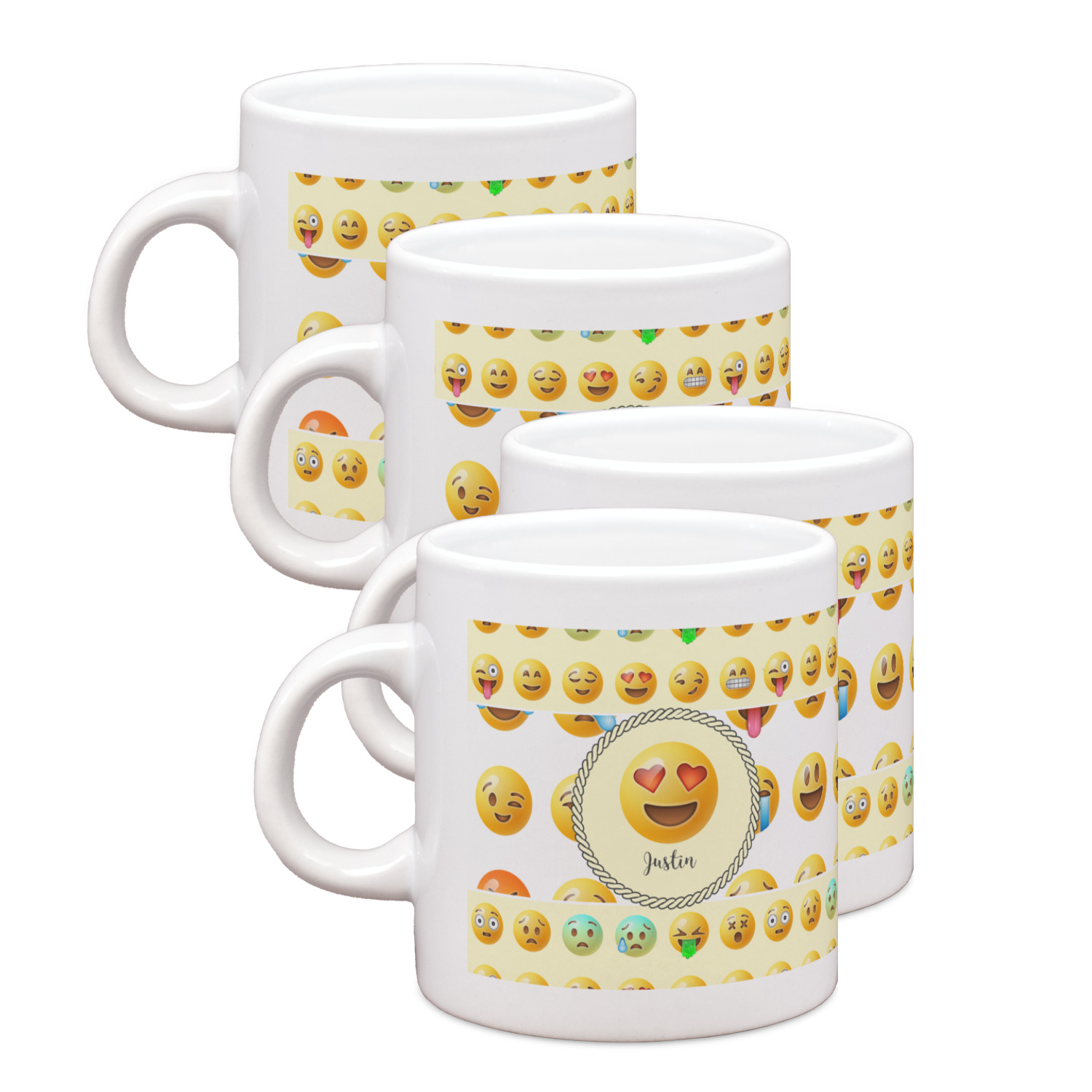 Emojis Espresso Cups - Set of 4 (Personalized) - YouCustomizeIt