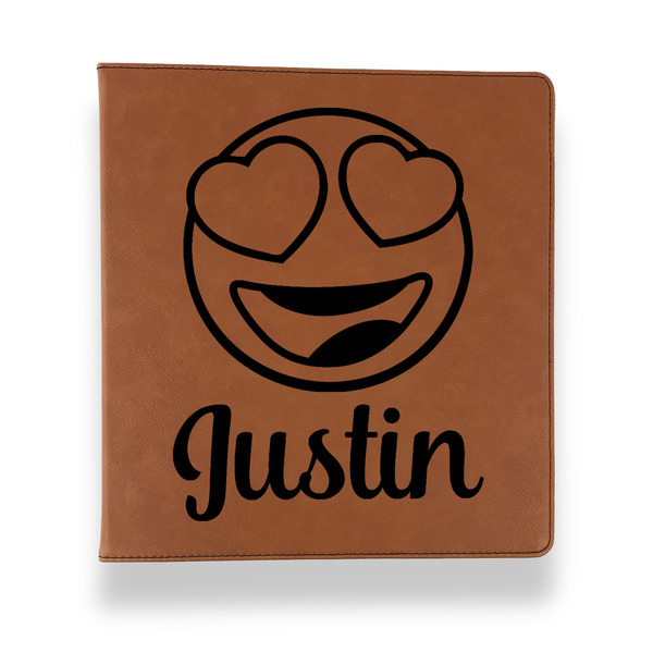 Custom Emojis Leather Binder - 1" - Rawhide (Personalized)