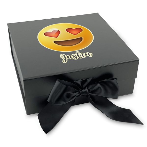 Custom Emojis Gift Box with Magnetic Lid - Black (Personalized)